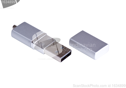 Image of silvery usb flash drive