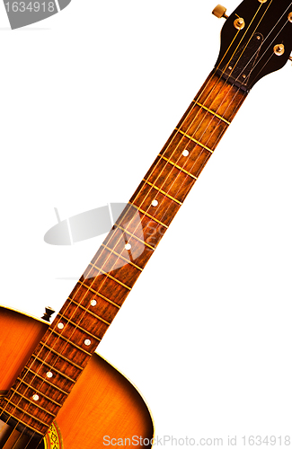Image of acoustic guitar fretboard