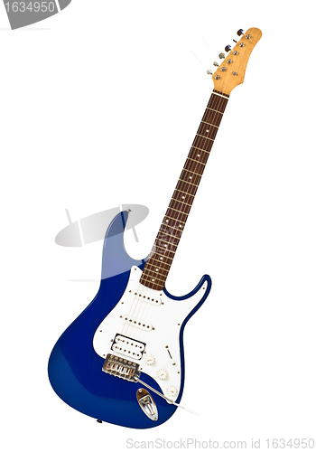 Image of blue electric guitar