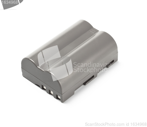 Image of grey lithium-ion battery for dslr camera