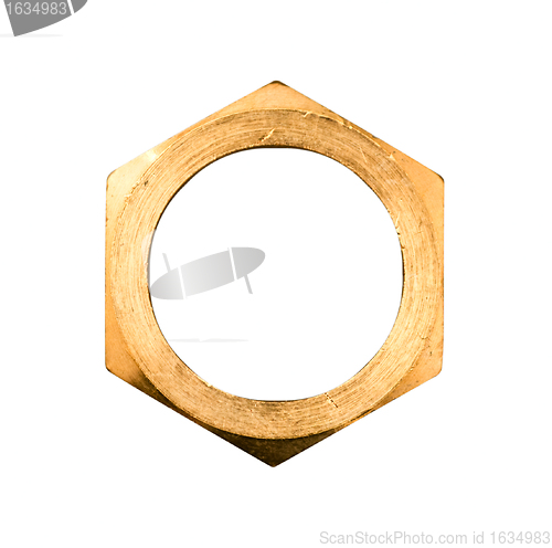 Image of golden hexagon nut 