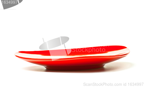 Image of red tea saucer