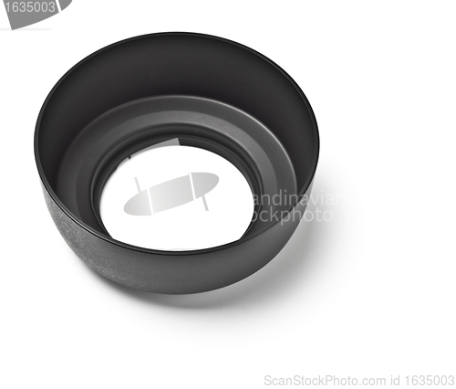 Image of black lens hood top view