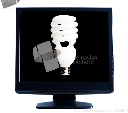 Image of lcd screen shows lightbulb