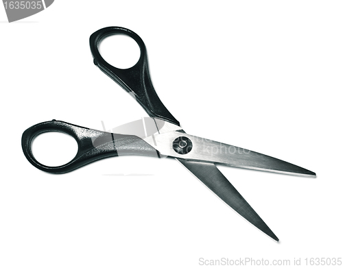Image of black opened scissors