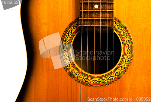 Image of acoustic guitar central part