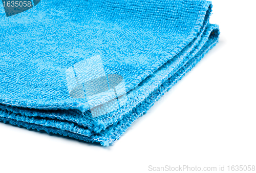 Image of blue microfiber duster closeup