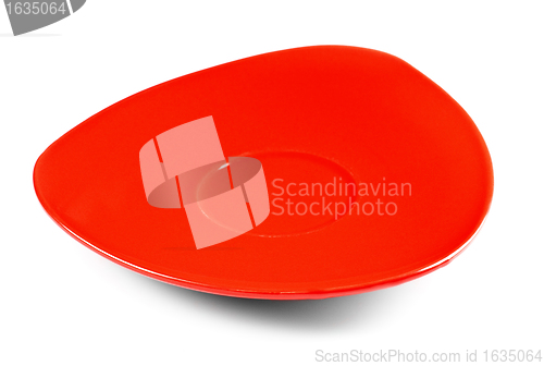 Image of red tea saucer