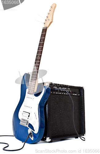 Image of electric guitar and amplifier