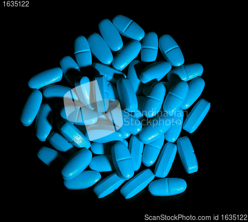 Image of batch of blue pills