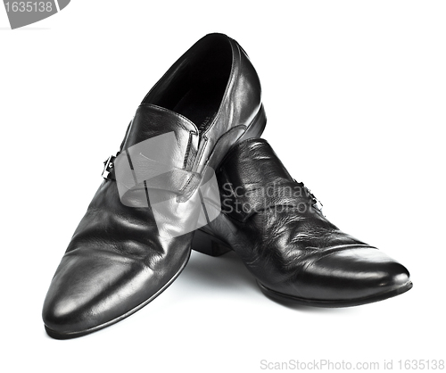 Image of black male shoes with buckles