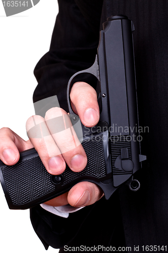 Image of gun in man's hand