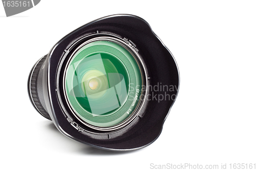 Image of wide angle zoom lens with hood