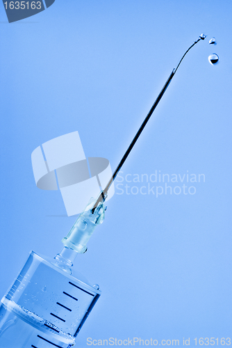 Image of syringe with drops on needle