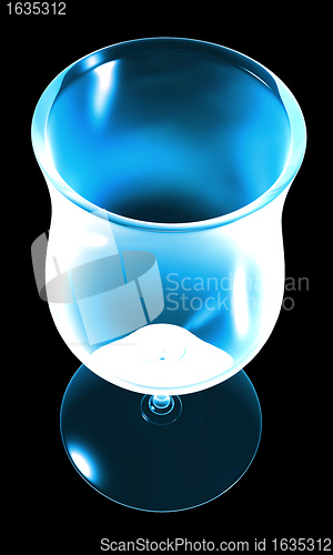 Image of blue glass on the black background