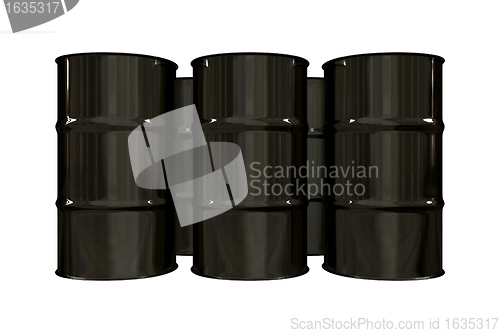 Image of Black oil barrels - 3d 