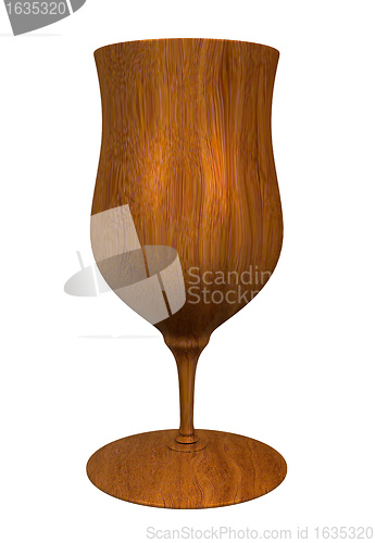 Image of 3D illustration of a wood cup 