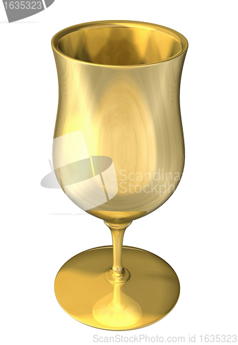 Image of 3D illustration of a golden cup