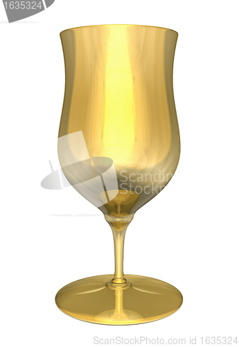 Image of 3D illustration of a golden cup