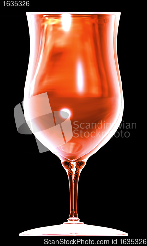 Image of red glass on the black background 