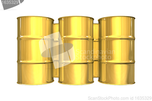 Image of Gold oil barrels - 3d 