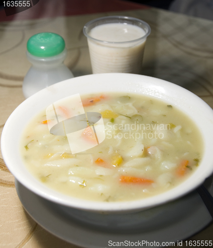 Image of pasta soup typical food Colombia South America