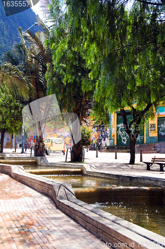 Image of water running canals on Avenida Jimenez  Parque de los Periodist