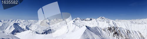 Image of Panorama of winter mountains. Caucasus Mountains, Georgia, regio