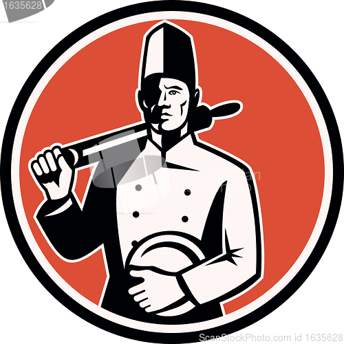Image of Cook Chef Baker With Roller Retro