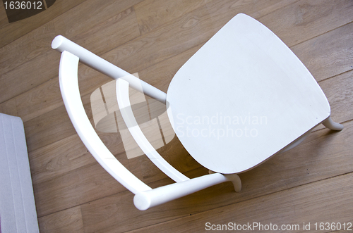 Image of chair object retro paint white stand wooden floor 