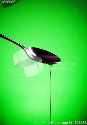 Image of oil spill out of spoon