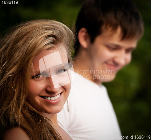 Image of beautiful couple smiling