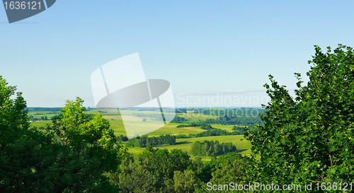 Image of aerial view rural landscape