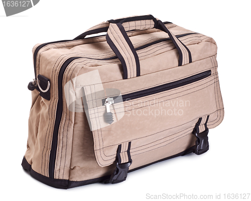 Image of beige travel bag