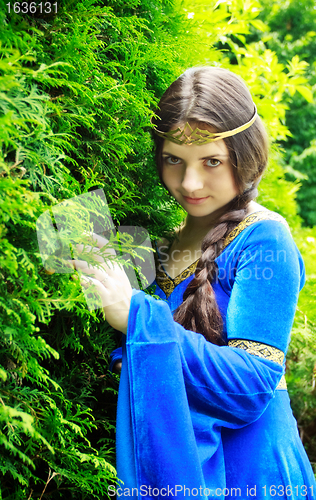 Image of elf princess in green garden