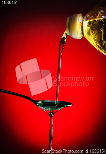 Image of pouring oil on spoon