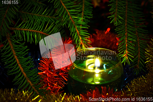 Image of candles and fir branches