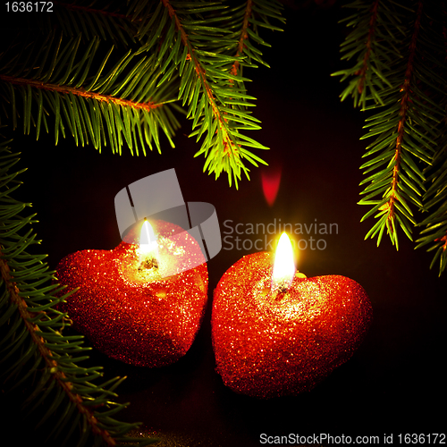 Image of christmas card with two candles