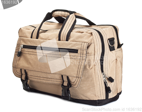 Image of beige travel bag