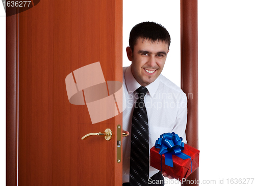 Image of smiling man with gift