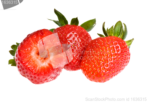 Image of three ripe strawberry