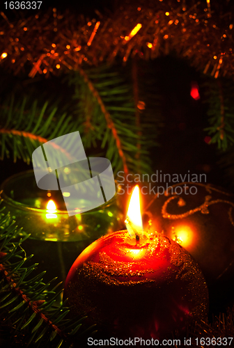 Image of  candles and decoration ball