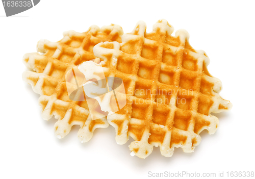 Image of two crisp waffles