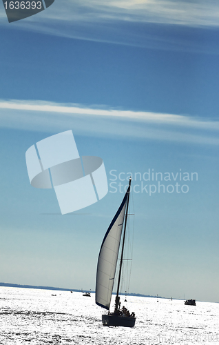 Image of small yacht in sea