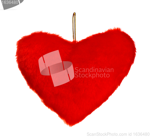 Image of red heart shaped pillow