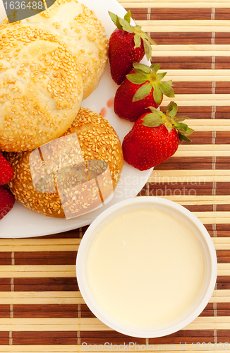 Image of breakfast with strawberry