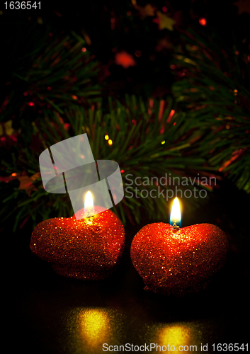 Image of christmas card with two candles