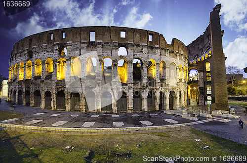 Image of Colors of Colosseum at Sunset in Rome