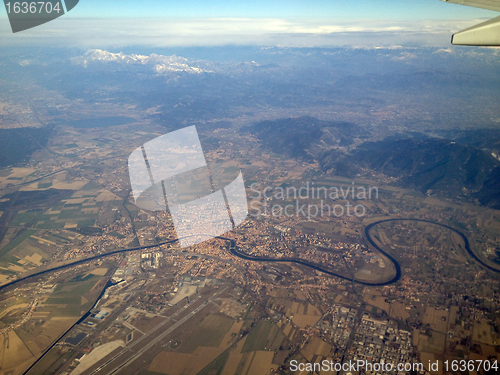 Image of City of Pisa from Aircraft