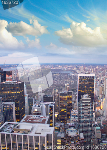 Image of Clouds over Central Park in New York City